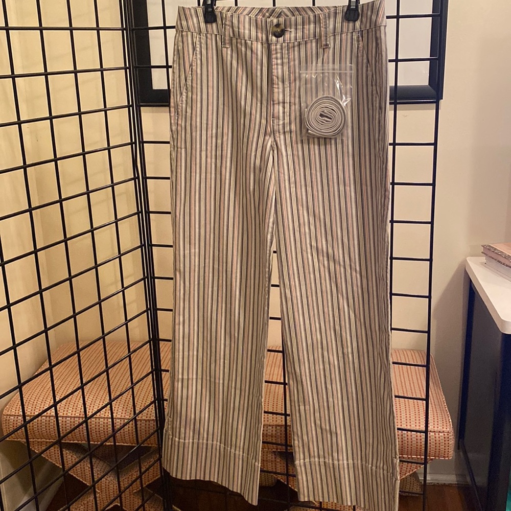 Cabi wide leg brushed cotton wide legged pant. No ankle ties.
